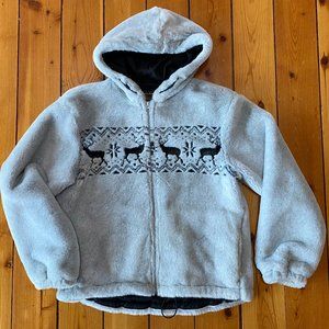 Vintage Woolrich Silver Reindeer  #17269 Women's Size Medium Jacket ~ Faux Fur